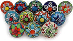 Cabinet Multicolor Assorted Ceramic Drawer Pull Handle Kitchen Cupboard Wardrobe Knob Boho Room Decorative Furniture Hardware Dresser Drawers Knobs-Pack of 20