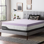LUCID 4 Inch Lavender Infused Memory Foam Mattress Topper, California King Size – Ventilated Design – Pressure Relieving Bed Topper - Mattress Pad – CertiPur Certified