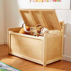 Melissa & Doug Toy Chest, Wooden Toy Storage Box with Safety-Hinged Lid, Kids Toys Storage Organizer for Playroom, Bedroom, & Montessori Classroom Furniture for Boys & Girls Ages 3+, Blonde