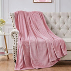 Walensee Fleece Blanket Plush Throw Fuzzy Lightweight (Queen Size 90x90 Blush) Super Soft Microfiber Flannel Blankets for Couch, Bed, Sofa Ultra Luxurious Warm and Cozy for All Seasons