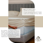 Linen Home 100% Cotton Percale Sheets Queen Size, Light Taupe, Deep Pocket, 4 Pieces Set - 1 Flat, 1 Deep Pocket Fitted Sheet and 2 Pillowcases, Crisp Cool and Strong Bed Linen