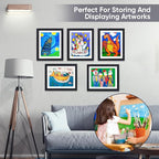 2-Pack Changeable Kids Art Frames - Front Opening, Holds 150, 10x12.5,Child Artwork Frame With Storage For Display Children's art work (Black)