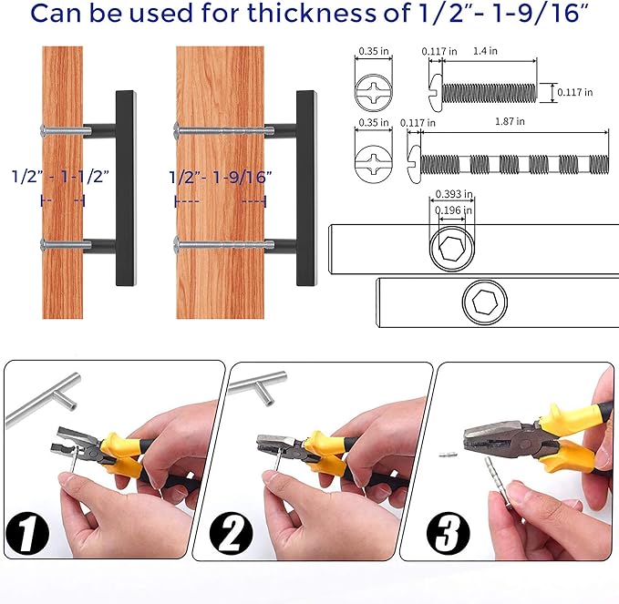 Ravinte 30 Pack Black Cabinet Handles 3 Inch Square Cabinet Pulls Matte Black Square Hardware for Kitchen Cabinets - 5 Inch Total Length
