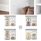 VASAGLE CUSTOS Collection - Shoe Bench, Storage Bench with Padded Seat, Entryway Bench with 10 Compartments, for Bedroom, 11.8 x 40.9 x 18.9 Inches, Cloud White and Dove Gray ULHS010W01