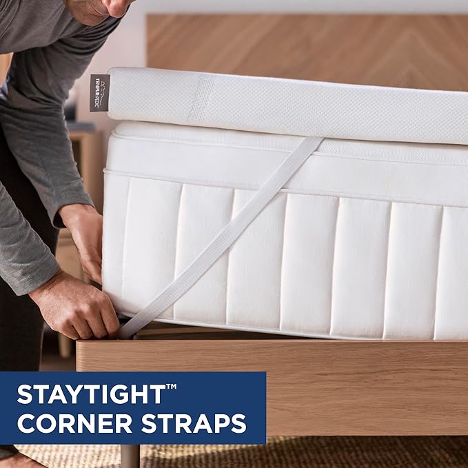 TEMPUR-Adapt (Supreme) 3" Memory Foam Mattress Topper, Queen,White