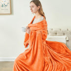 BEDELITE Orange Throw Blanket for Couch & Bed, Luxury Plush Cozy Fleece Blanket 50" x 60", Soft Lightweight Fall Throw Blanket for Home Furnishing