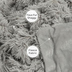 Tuddrom Decorative Extra Soft Fuzzy Faux Fur Throw Blanket 50" x 60",Solid Reversible Long Hair Shaggy Blanket,Fluffy Cozy Plush Comfy Microfiber Fleece Blankets for Couch Sofa Bedroom,Quiet Grey