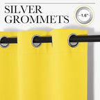 NICETOWN Bright Yellow Nursery Essential Thermal Insulated Solid Grommet Top Short Curtains/Drapes for Son's Room (1 Pair, 42 x 63 inches)
