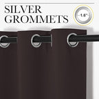 NICETOWN Blackout Thick Window Curtains - Thermal Insulated Grommet Drape Panels for Bedroom and Living Room (Brown, Set of 2, W42 x L95)