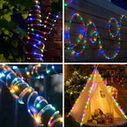 LED Rope Lights Outdoor String Light Battery Powered with Remote Control, 8 Modes Color Changing Waterproof LED Strip Light Fairy Light 40Ft for Christmas Party Camping Decoration, 1 P