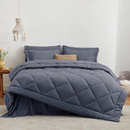 Love's cabin Twin XL Comforter Set Navy Blue, 5 Pieces Twin XL Bed in a Bag, All Season Bedding Sets with 1 Comforter, 1 Flat Sheet, 1 Fitted Sheet, 1 Pillowcase and 1 Pillow Sham