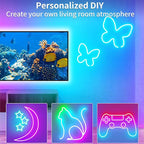 16.4FT DC24V RGB LED Neon Rope Lights with Remote/APP Control, Waterproof, Flexible, Multicolor, Modern Style for Bedroom, Room, Outdoors, Christmas Decor