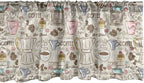 Ambesonne Modern Window Valance Pack of 2, Coffee Time Vintage Espresso Machine Cupcakes Beans Design, Rod Pocket Curtain Valances for Kitchen Bedroom, 54" X 18", Pale Pink Beige