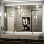 Keonjinn 55 x 36 Inch LED Bathroom Mirror with Backlit, Anti-Fog Vanity Mirror, CRI90+ HD Tempered Glass, Stepless Dimmable, High Lumen, UL Listed, IP44 Waterproof, Horizontal/Vertical