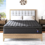 Full Mattress, Hybrid Mattresses 10 Inch Euro Top Medium Firm for Back & Lumbar Support, 100 Night Trial, Individual Pocket Spring Bed for Motion Isolation & Pressure Relief Black