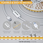 PAUTIX COB LED Strip Light 5V USB 9.84ft/3m 640LEDs 1200lm Dimmable LED Strip Light 3000K Warm White CRI90+ USB TV Backlight,Flexible Under Cabinet Tape Light for Bedroom,Kitchen,Home DIY Lighting