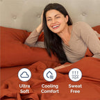 King 6 Piece Sheet Set - Comfy Breathable & Cooling - Ultra-Soft Hotel Luxury Bedding Set with 8-16 Inch Deep Pockets - 1 Flat & 1 Fitted Sheet & 4 Pillowcases - Wrinkle Free & Easy Care - Terracotta