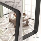 60x40 Inch Black Metal Framed Bathroom Mirror for Wall, Large Rounded Rectangle Mirror, Matte Black Bathroom Vanity Mirror, Anti-Rust, Shatterproof, Hangs Horizontally or Vertically