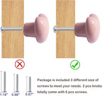 Ceramic Drawer Knobs Heart Shape Cabinet Dresser Pulls Handles with 3 Sized Screws, Kitchen Furniture Knobs for Closet Cupboard Wardrobe (2, Powder Pink)