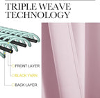 NICETOWN Baby Pink Blackout Curtains 96 inches Length for Living Room, 2 Panels, 55" Wide, Thermal Insulated Long Drapes for Large Window