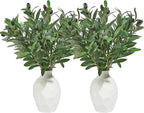 10 PCS 18 Inch Olive Tree Branches Greenery Stems Artificial Plants Faux Olive Branch for Vase Realistic Green Stem Home Decor Indoor