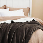Bedsure GentleSoft Sherpa Fleece Throw Blanket for Couch - Thick and Warm Throw for Women and Men, Soft Fuzzy Plush Blanket for Winter, Brown, 50x60 Inches