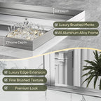 Suidia Bathroom Mirror, 60" x 30" Wall Mirror Metal Framed, Bathroom Vanity Mirror for Living Room Bedroom Bathroom Entryway, Silver, Rect Corner Style