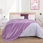Walensee Fleece Blanket Plush Throw Fuzzy Lightweight (Queen Size 90x90 Lilac) Super Soft Microfiber Flannel Blankets for Couch, Bed, Sofa Ultra Luxurious Warm and Cozy for All Seasons