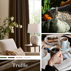 Lazzzy Velvet Blackout Curtains Thermal Insulated Room Window Drapes Super Soft Luxury Curtains for Living Room Bedroom Rod Pocket 2 Panels, Truffle, 52" W x 108" L