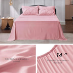 Bedsure Twin Comforter Set Baby Pink - Bed in a Bag Twin Size Bedding 5 Pieces, GentleSoft™ Pintuck Bed Set Gift for Family, Pinch Pleat Pink Comforter with Sheets, Pillowcase & Sham