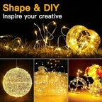 20 Pack Fairy Lights Battery Operated 7ft 20 LED Mini String Lights Twinkle Lights Silver Wire Firefly Starry Lights for Mason Jars Wedding Party Christmas Centerpiece Decor, Warm White & Cool Whtie