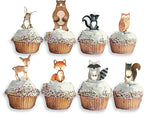 Forest Critters Painted Wooden Animal Cutout Shapes (Cupcake Topper (Set of 5))