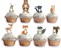 Forest Critters Painted Wooden Animal Cutout Shapes (1 Cupcake Set (bundle of 8))