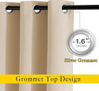NICETOWN Biscotti Beige Blackout Curtains 84 inches Long for Bedroom - Thermal Insulated Solid Grommet Room Darkening Window Treatments Sound Reducing for Living Room (2 Panels, W52 x L84)