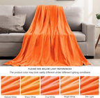 BEDELITE Fleece Blankets Queen Size Orange Throw Blankets for Bed, Luxury Plush Cozy Fuzzy Blanket 90x90 inches, Super Soft & Warm Blankets for All Seasons