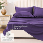 Love's cabin Twin Comforter Set Dark Purple, 5 Pieces Twin Bed in a Bag, All Season Bedding Sets with 1 Comforter, 1 Flat Sheet, 1 Fitted Sheet, 1 Pillowcase and 1 Pillow Sham