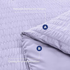 HYMOKEGE Light Purple Twin Comforter Set Seersucker 5 Pieces, All Season Luxury Bed in a Bag for Bedroom, Bedding Set with Comforter, Sheets, Pillowcase & Sham