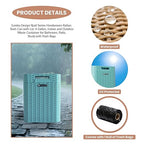 Ypati Handwoven Rattan Trash Can with Lid, Indoor and Outdoor, 4.5 Gallon with Complementary Shelf, Waste Container for Bathroom, Patio, Study, with Trash Bags, Grey, Designed by Eureka