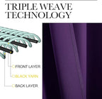 NICETOWN Purple Blackout Curtains 86 inches Long, Niose Reducing and Thermal Insulated Room Darkening Curtains for Girls Bedroom Living Room Window Decoration (55 inches Wide, 2 Panels)