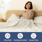 Twin XL Size 3 Piece Sheet Set - Comfy Breathable & Cooling Bed Sheets Set - Hotel Luxury Bedding for Women, Men, Kids, Teens, Boys & Girls - Deep Pockets & Wrinkle Free - Oeko-Tex - Beige Stripes 2