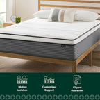 ZINUS 10 Inch True Support Hybrid Mattress [New Version], Twin, Fiberglass Free, Medium Feel, Motion Isolation, Certified Safe Foams & Fabric, Mattress in A Box