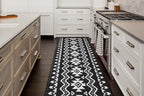 Custom Length Cut to Size Tribal Ethnic Southwestern Inspired Hallway Runner Rug, Non Slip Rubber Backed, 31 inch Wide X Customized Length, Aztec Black, 31 inch X 33 feet