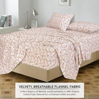 RUVANTI Flannel Sheets Twin Size - 100% Cotton Double Brushed Twin Sheets Set, Deep Pockets 16 Inches, All Seasons Breathable & Extra Soft Bed Sheets, Warm & Cozy, 3 Piece, Dazzale