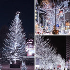 BHCLIGHT Extra-Long 165FT 500LED Christmas String Lights Outdoor/Indoor, Timer & Memory & 13 Modes, Cool White String Lights Waterproof Green Wire Tree Lights for Xmas Holiday Party