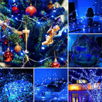 Sanniu Led Fairy Lights Battery Operated, 4 Packs Mini Battery Powered Copper Wire Starry String Lights for Christmas, Parties, Wedding, Bedroom, Patio, Indoor, Home Decoration (5m/16ft Blue)