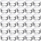 GOLDEAL 30 PCS Small Clear Glass Tealight Candle Holders,Tealight Holders Bulk Use for Weddings Parties Dinner,for 1.5" Tealight. as Well as Candle Mould…
