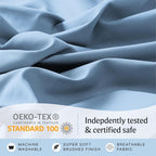 LuxClub 4 PC King Sheet Set, Breathable Luxury Bed Sheets, Deep Pockets Wrinkle Free Cooling Bed Sheets Machine Washable Hotel Bedding Silky Soft - Sky King