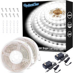 RadiantFlux White Strip Lights,2 Sets of 32.8ft. LED Strip Lights,Strip Light for Cabinet,1200 LEDs Flexible LED Strip Lights for Shelves, Living Room, Study, Wardrobe