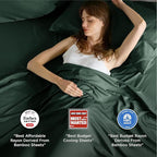 Bedsure Full Size Bed Sheets, Cooling Sheets, Rayon Derived from Bamboo, Breathable & Soft, Deep Pocket Up to 16 Inches, Hotel Luxury Silky Bedding for Hot Sleepers, Forest Green