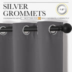 NICETOWN Bedroom Blackout Curtains Panels, 1 Pair, 55 inches by 102 Inch, Grey, Triple Weave Energy Saving Thermal Insulated Solid Grommet Blackout Draperies for Patio